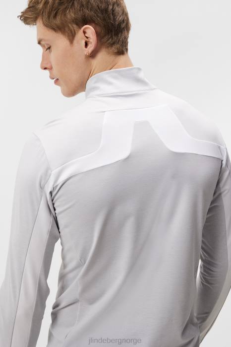 J.Lindeberg menn jarvis mellomlag lys grå melange klær F864620