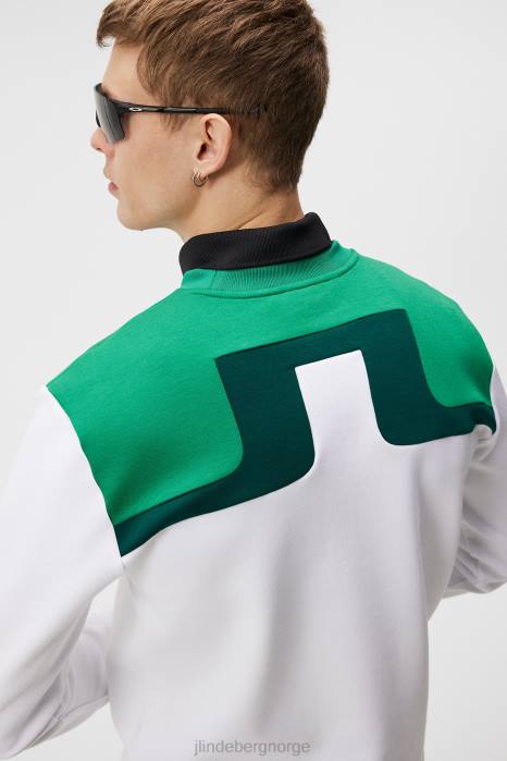 J.Lindeberg menn jeff sweatshirt med rund hals hvit klær F864622