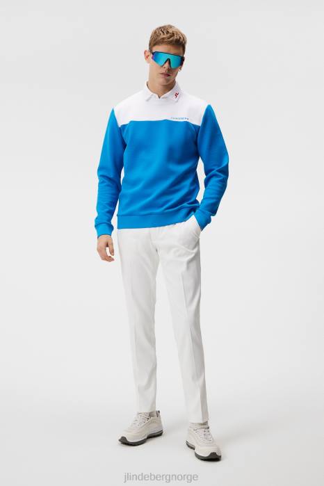 J.Lindeberg menn jeff sweatshirt med rund hals strålende blå klær F864621