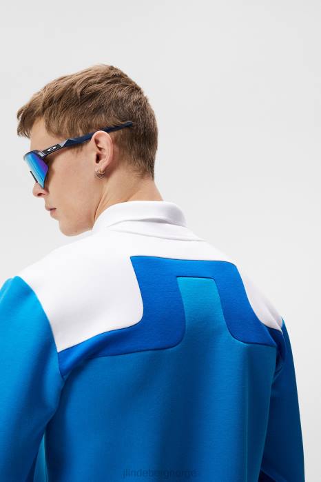 J.Lindeberg menn jeff sweatshirt med rund hals strålende blå klær F864621