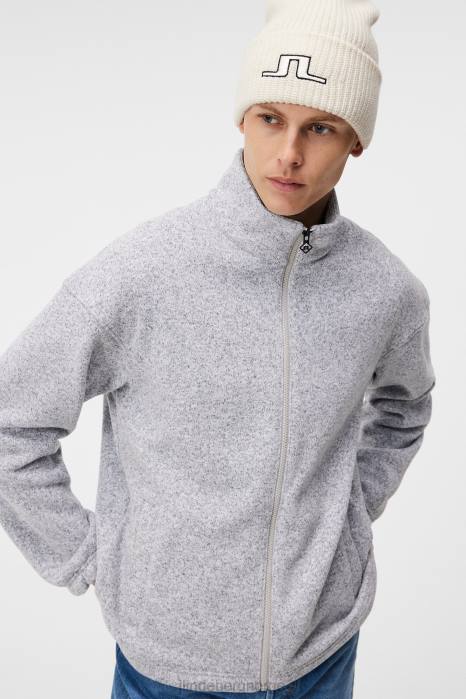 J.Lindeberg menn lorentz mellomlag lys grå melange klær F864543