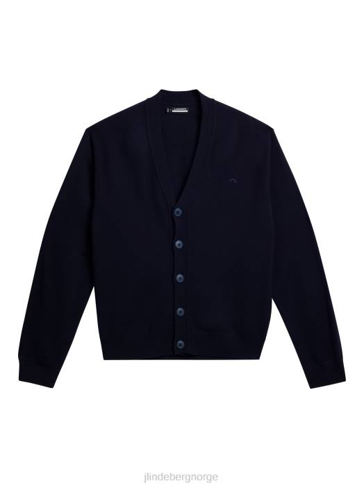 J.Lindeberg menn lucas strikket cardigan marinen klær F864548