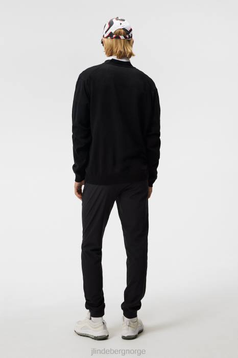 J.Lindeberg menn lucas strikket cardigan svart klær F864550