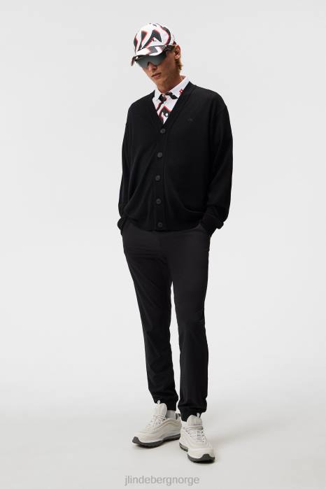 J.Lindeberg menn lucas strikket cardigan svart klær F864550
