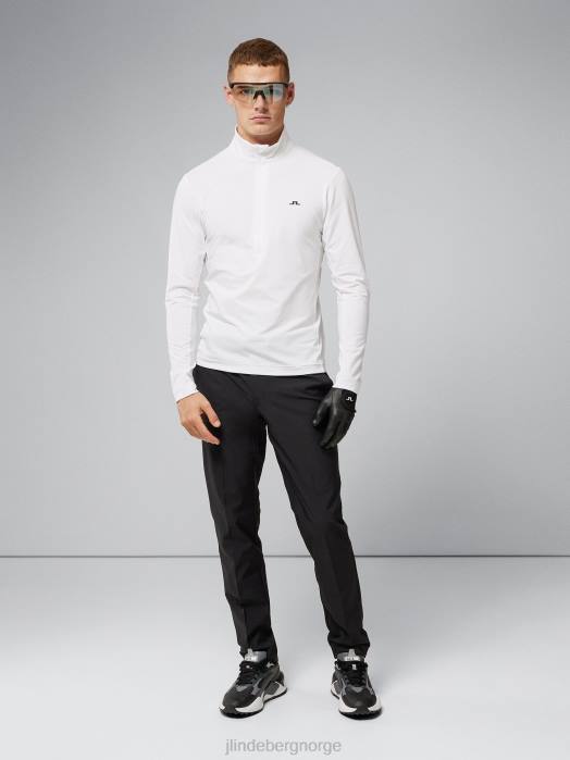 J.Lindeberg menn luke halv glidelås mellomlag hvit klær F864668