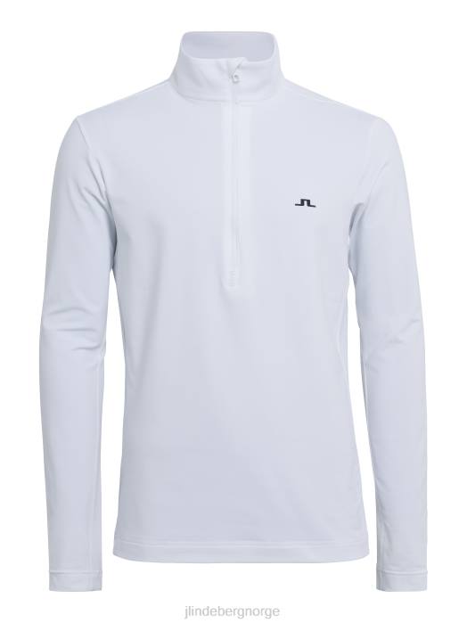 J.Lindeberg menn luke halv glidelås mellomlag hvit klær F864668