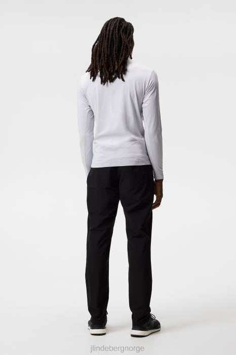 J.Lindeberg menn luke halv glidelås mellomlag lys grå melange klær F864616