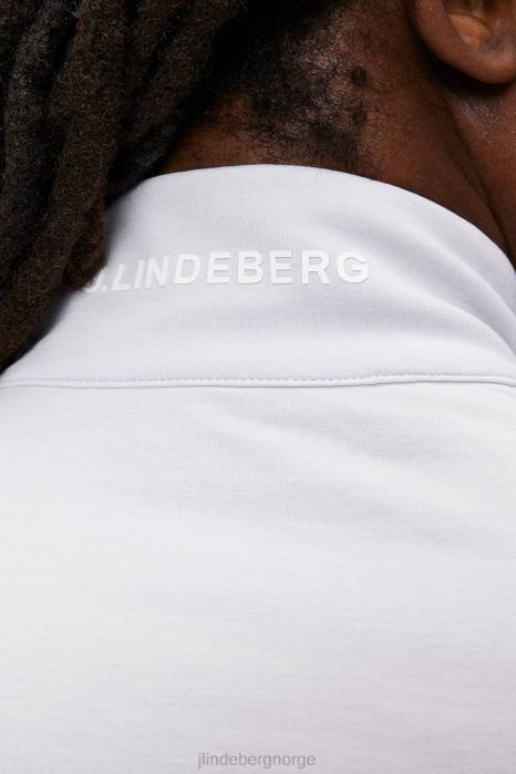 J.Lindeberg menn luke halv glidelås mellomlag lys grå melange klær F864616