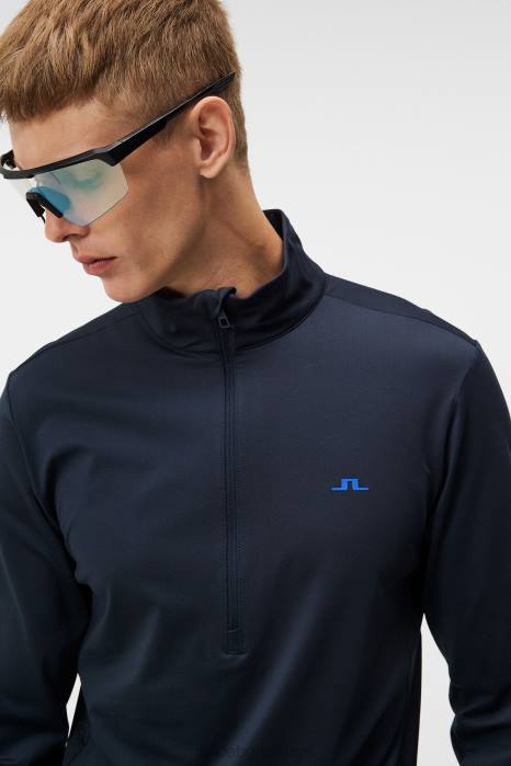 J.Lindeberg menn luke halv glidelås mellomlag marinen klær F864528