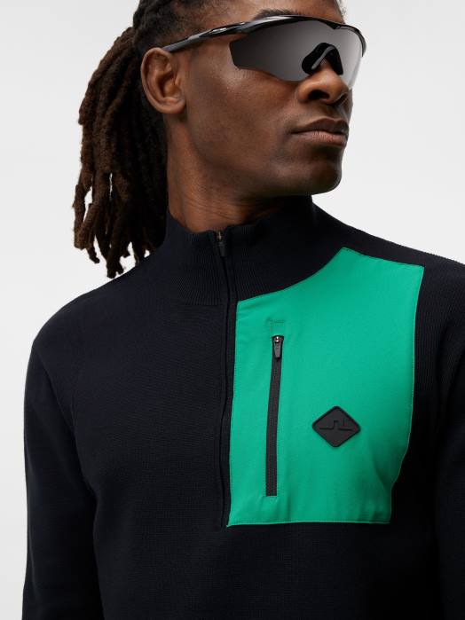 J.Lindeberg menn marc strikket genser svart klær F864597