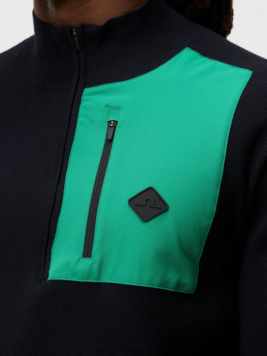 J.Lindeberg menn marc strikket genser svart klær F864597