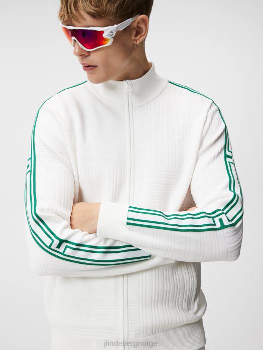 J.Lindeberg menn robin strikket genser bro stripe lappeteppe klær F864598