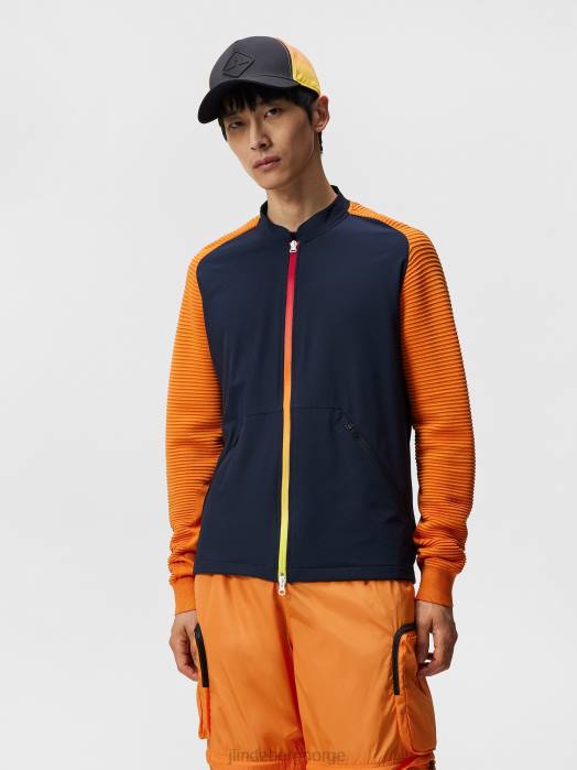 J.Lindeberg menn rolf hybrid strikk marinen klær F864601