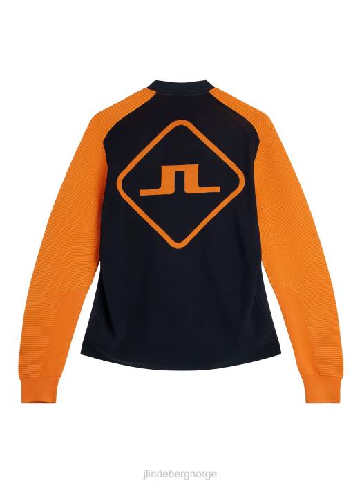 J.Lindeberg menn rolf hybrid strikk marinen klær F864601