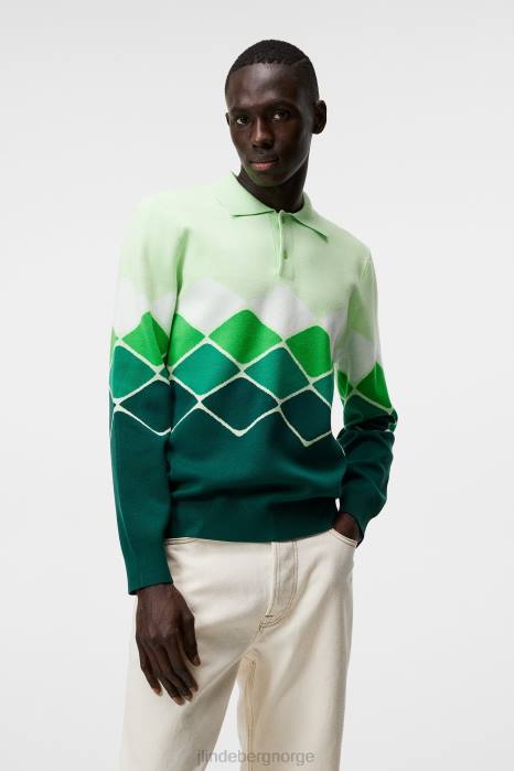 J.Lindeberg menn ron strikket skjorte regnskog klær F864580