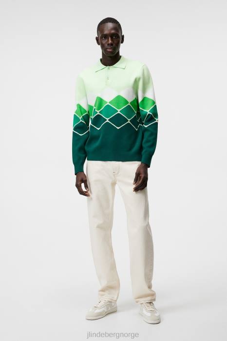 J.Lindeberg menn ron strikket skjorte regnskog klær F864580