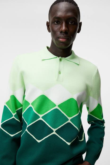 J.Lindeberg menn ron strikket skjorte regnskog klær F864580