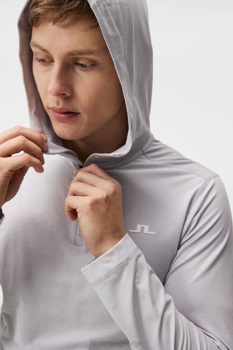 J.Lindeberg menn stefan hettegenser lys grå melange klær F864575