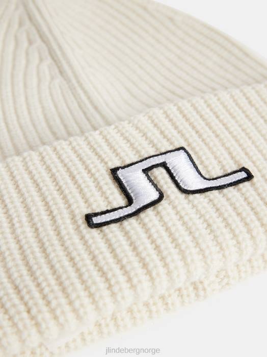 J.Lindeberg menn bute beanie hvit tilbehør F864748