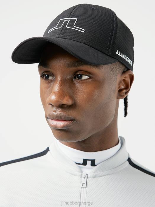J.Lindeberg menn caden golf cap svart tilbehør F864906