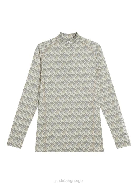 J.Lindeberg menn aello print komprimeringslag mikrobro grå klær F864112