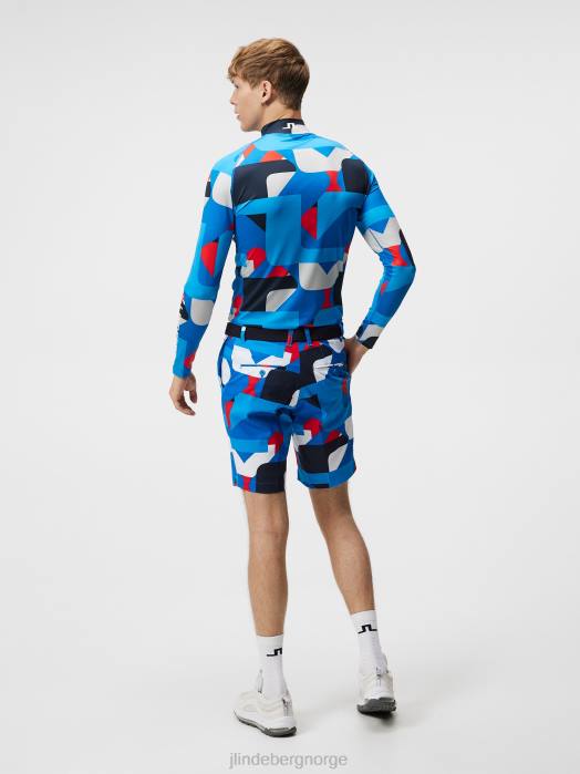 J.Lindeberg menn aello trykt kompresjonslag grå stor bro klær F864312