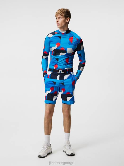 J.Lindeberg menn aello trykt kompresjonslag grå stor bro klær F864312