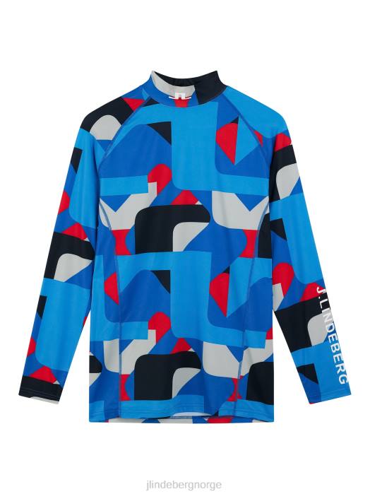 J.Lindeberg menn aello trykt kompresjonslag grå stor bro klær F864312