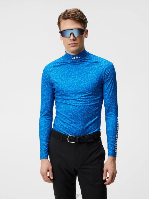 J.Lindeberg menn aello trykt kompresjonslag lapis bridge swirl klær F864313