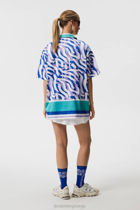 J.Lindeberg menn buktskjorte lilla malt sebra klær F864141