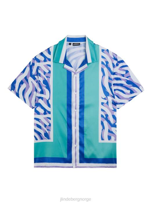 J.Lindeberg menn buktskjorte lilla malt sebra klær F864141