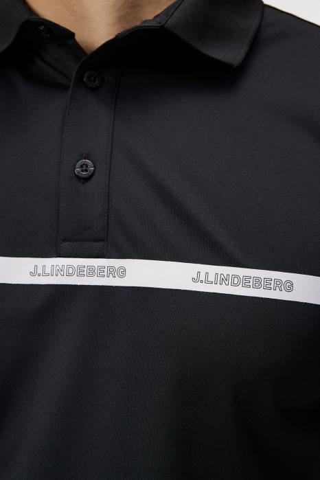 J.Lindeberg menn chad slim polo svart klær F864209