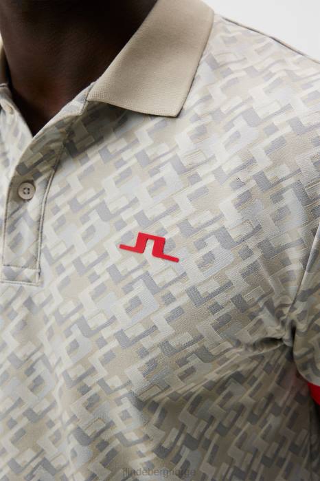 J.Lindeberg menn femi polo mikrobro grå klær F864109