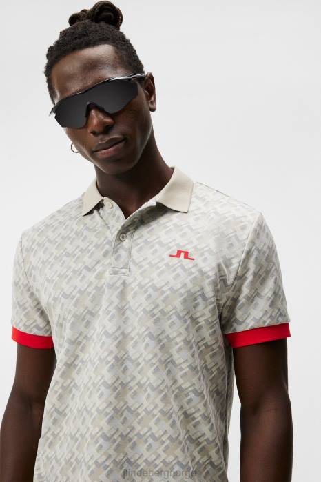 J.Lindeberg menn femi polo mikrobro grå klær F864109