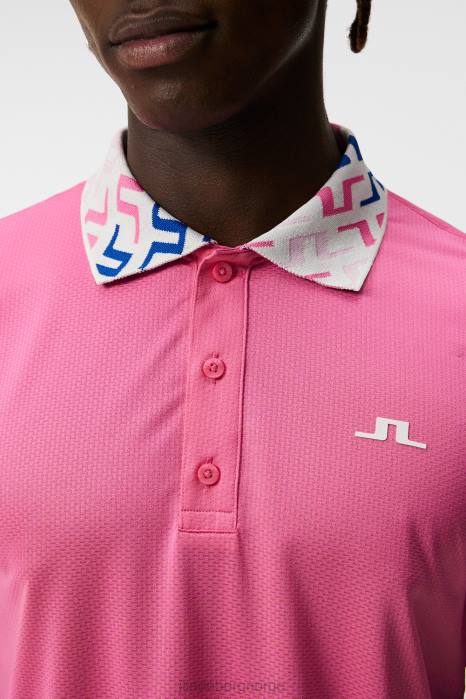 J.Lindeberg menn glen polo azalea rosa klær F864155