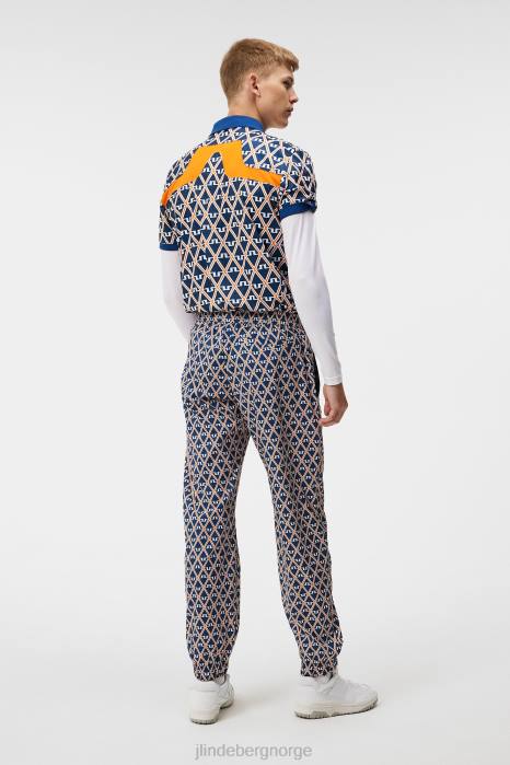 J.Lindeberg menn kv print polo eiendom blå diamant klær F86424