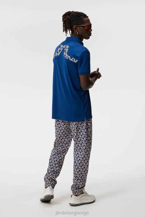 J.Lindeberg menn kv print polo eiendom blå klær F86428