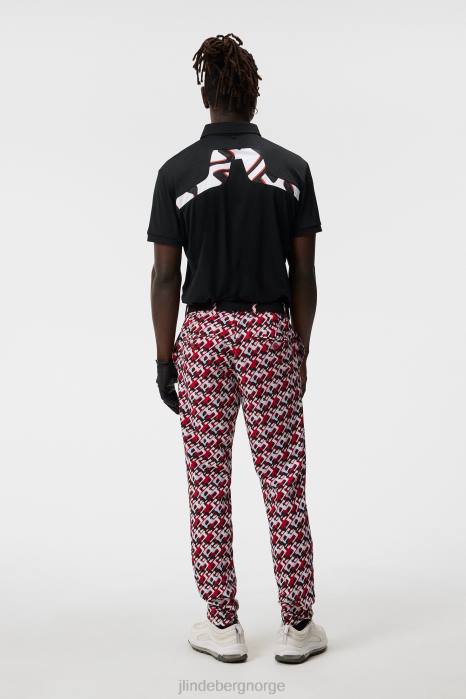 J.Lindeberg menn kv print polo svart klær F86427