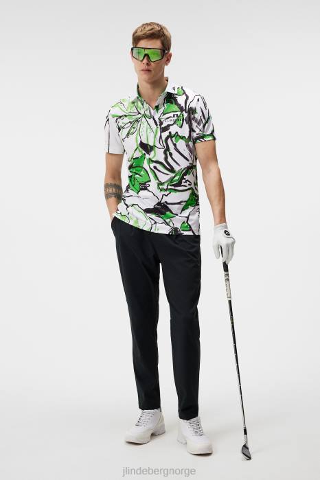 J.Lindeberg menn kv tur golfpolo hvit klær F864190
