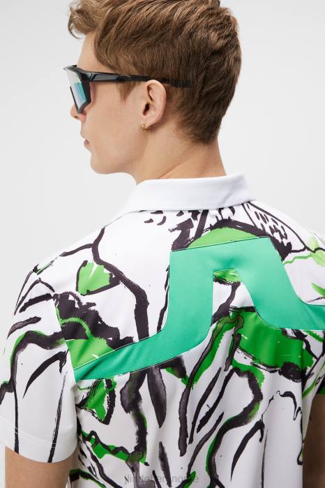 J.Lindeberg menn kv tur golfpolo hvit klær F864190