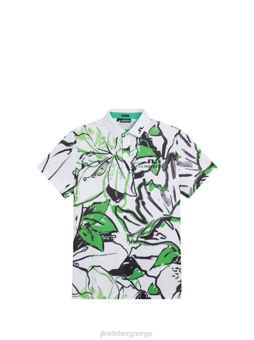 J.Lindeberg menn kv tur golfpolo hvit klær F864190