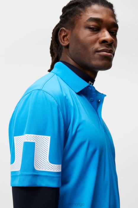 J.Lindeberg menn lyngpolo strålende blå klær F864296