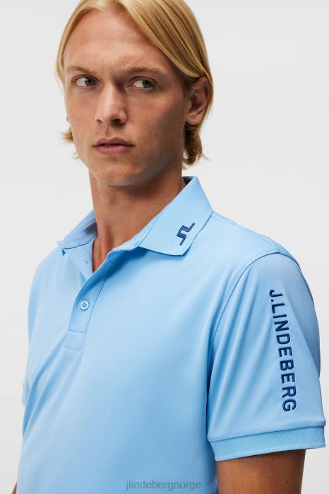 J.Lindeberg menn tour tech slim polo liten gutt blå klær F86490