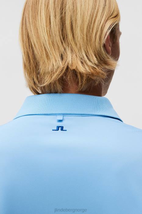 J.Lindeberg menn tour tech slim polo liten gutt blå klær F86490
