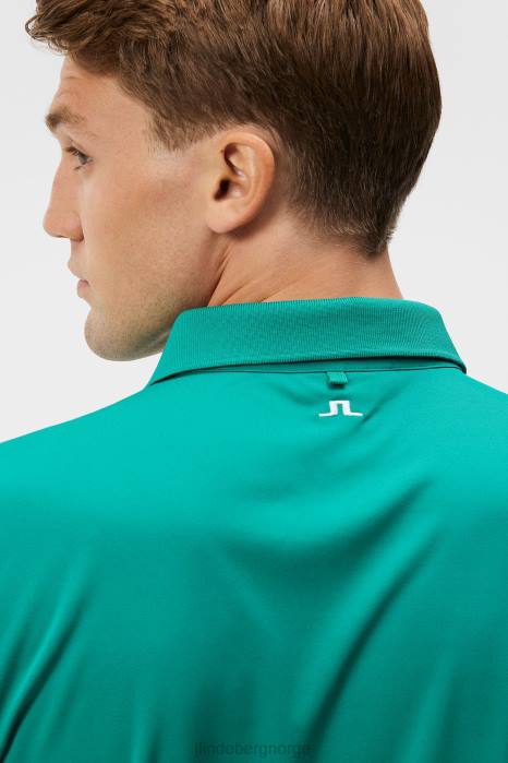 J.Lindeberg menn tour tech slim polo stolt påfugl klær F86489