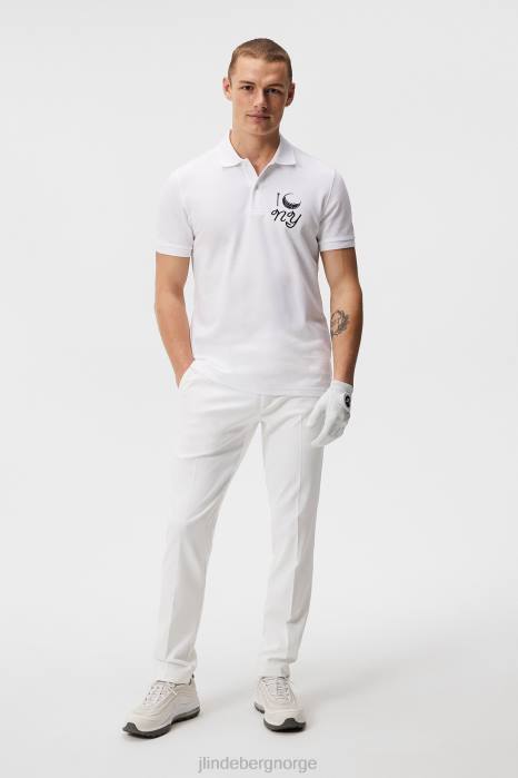 J.Lindeberg menn troy nyc golfpolo hvit klær F864188