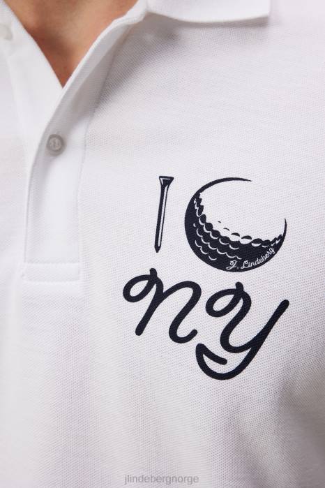 J.Lindeberg menn troy nyc golfpolo hvit klær F864188