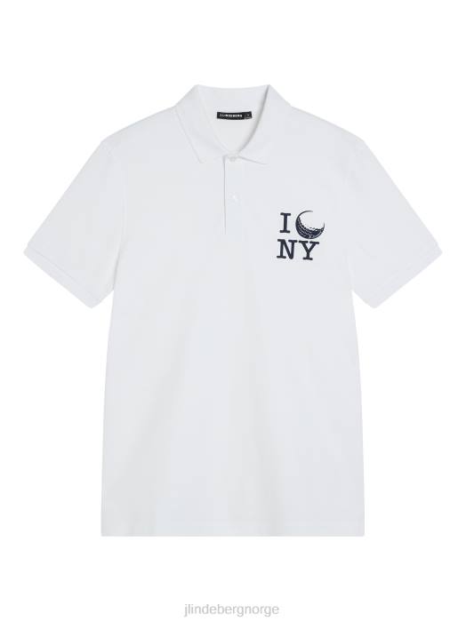 J.Lindeberg menn troy nyc golfpolo hvit klær F864188