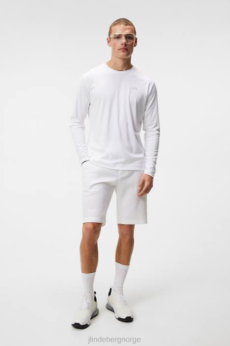 J.Lindeberg menn ade langermet t-skjorte hvit klær F864159