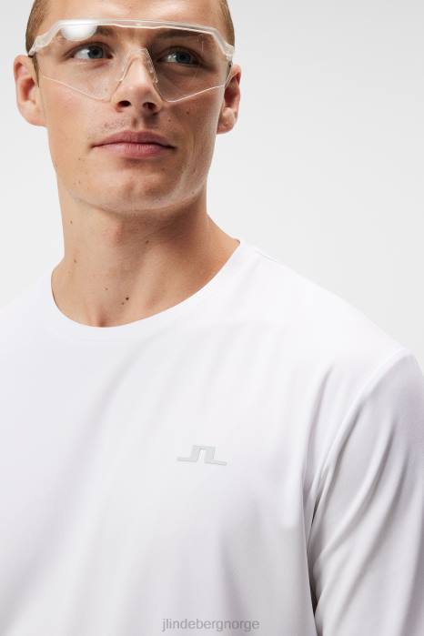 J.Lindeberg menn ade langermet t-skjorte hvit klær F864159